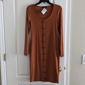 Brown Long Sleeve Dress Size Medium